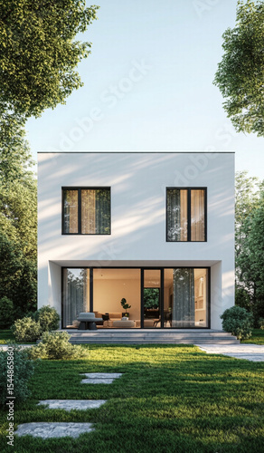 modern house with garden