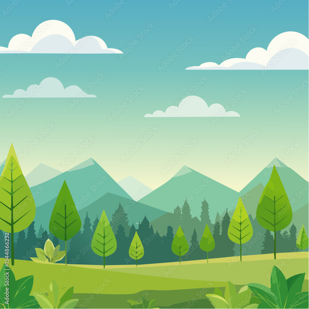 Obraz premium panorama banner background of tropical forest landscape scene