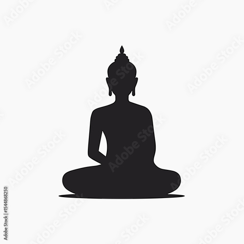 Silhouette of Buddha in Meditation Pose: A Symbol of Spirituality and Inner Peace