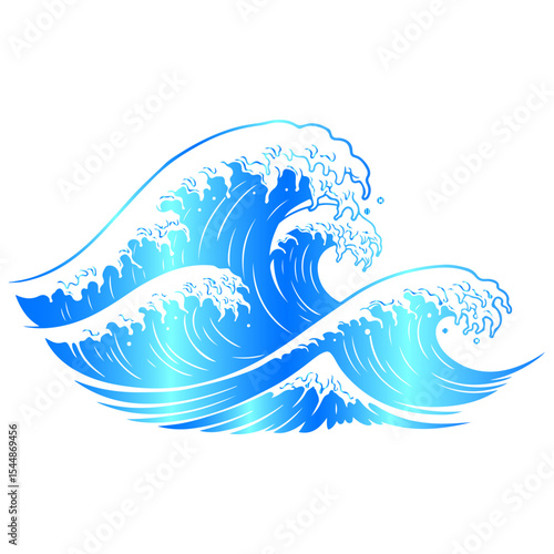 The beautiful, slow drift of ink in water captured as an elegant, abstract wave illustration