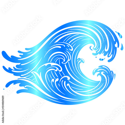 Ornamental shoreline movements captured in abstract vector style using organic, premium, and elegant digital composition