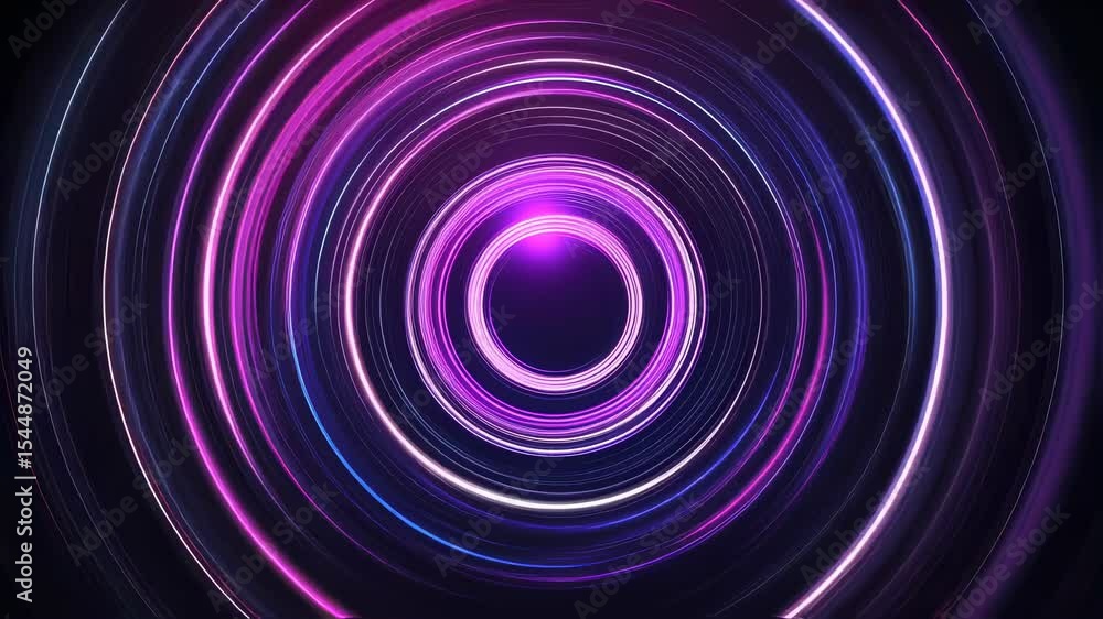 Dynamic neon light rings creating hypnotic circular motion in vibrant purple and pink tones Dynamic neon light rings creating hypnotic circular motion in vibrant purple and pink tones