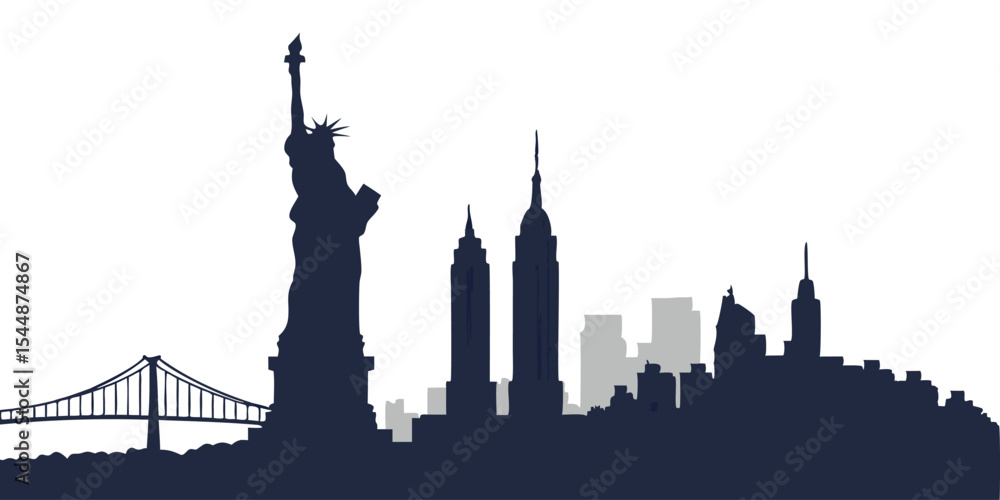 Naklejka premium silhouette city skyline on white background