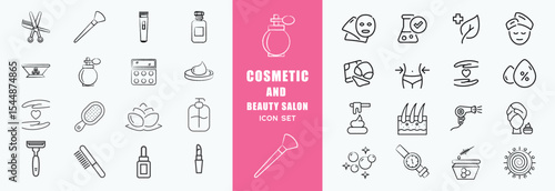 Cosmetic icon set. Active Ingredients, Cosmetic Formulas, Skin Enhancers, Hydration Boost, Anti-Aging Compounds, Moisturizing Blend, Botanical Extracts, Collagen Infusion , Vitamin Complex