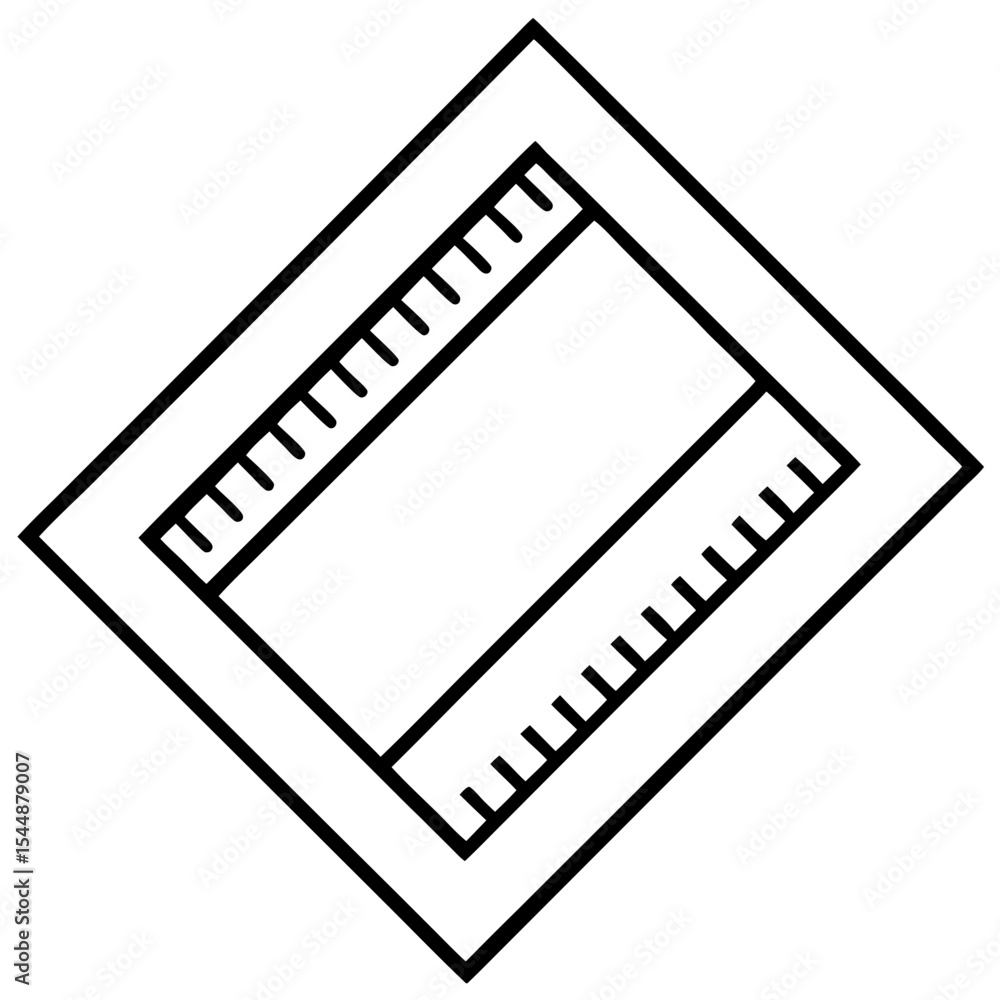 Fototapeta premium Geometric Ruler Line Art Illustration
