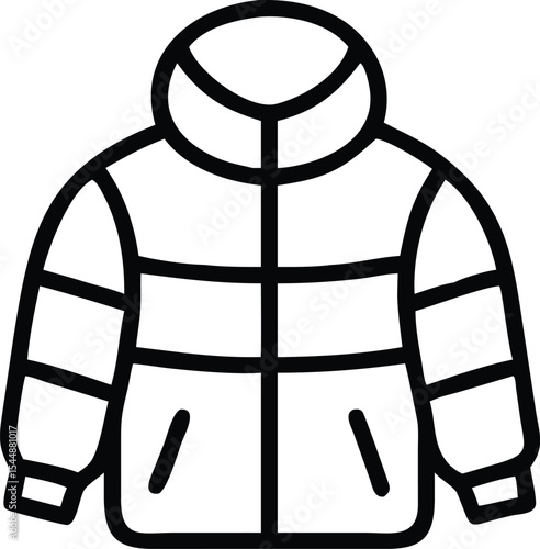 puffer jacket or coat icon