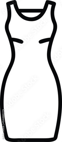 sleeveless sheath dress icon