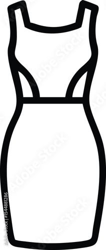 sleeveless sheath dress icon