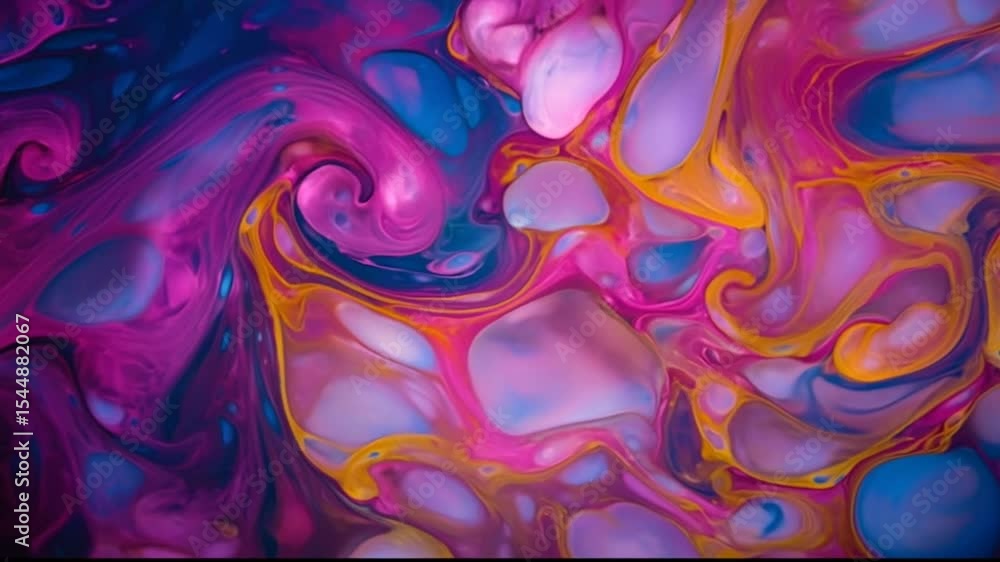 Vibrant abstract fluid art with swirling patterns in pink, blue, purple, and orange colors. Vibrant abstract fluid art with swirling patterns in pink, blue, purple, and orange colors.
