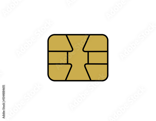 Credit card chip icon – smart payment security vector illustration