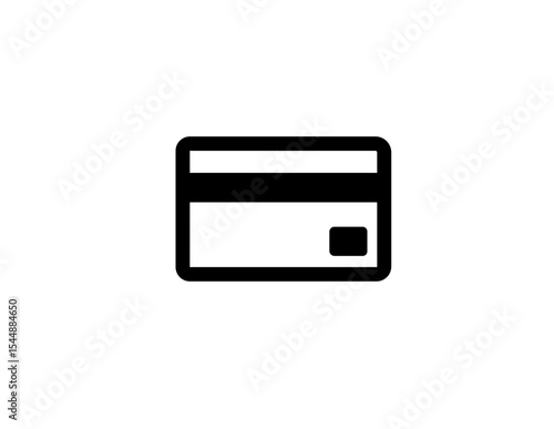 Credit card icon – minimal black and white vector for digital finance