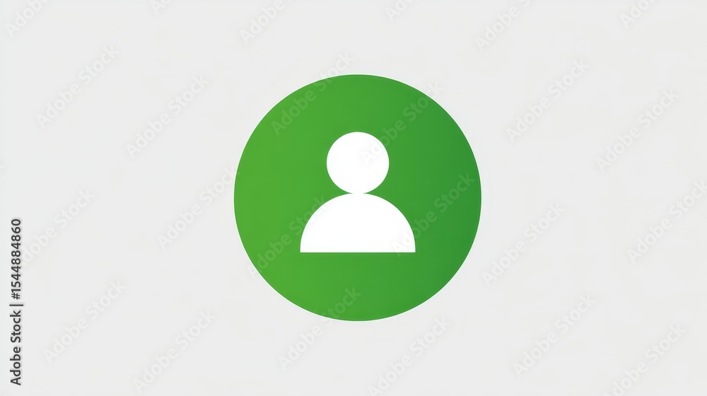 Green icon with person, symbolizing user profile, connection, and communication in digital design Green icon with person, symbolizing user profile, connection, and communication in digital design