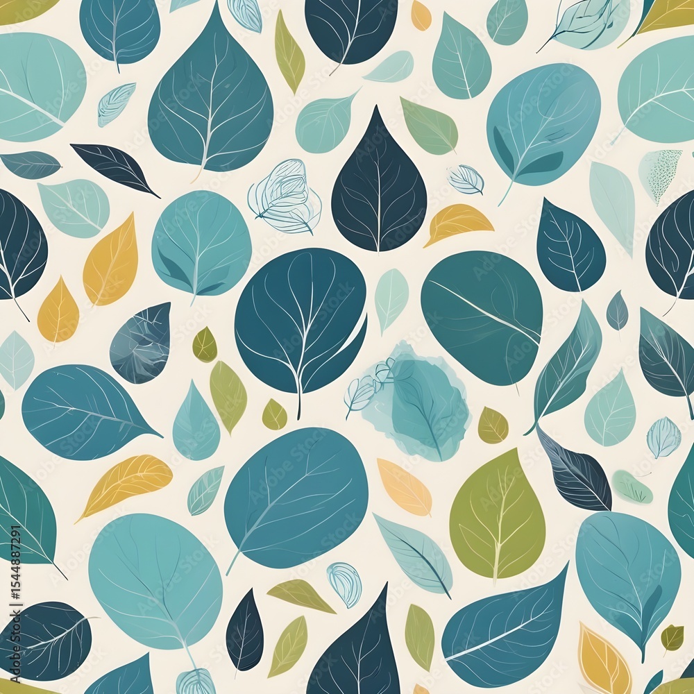 Seamless Abstract Leaf Pattern in Natural Colors Seamless Abstract Leaf Pattern in Natural Colors