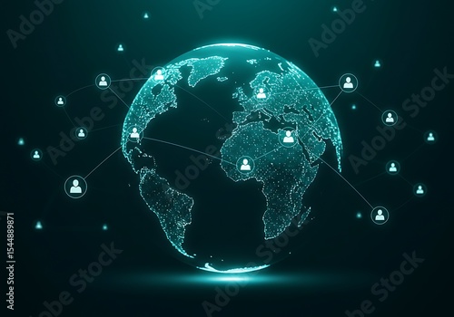 Global network connecting people around the world