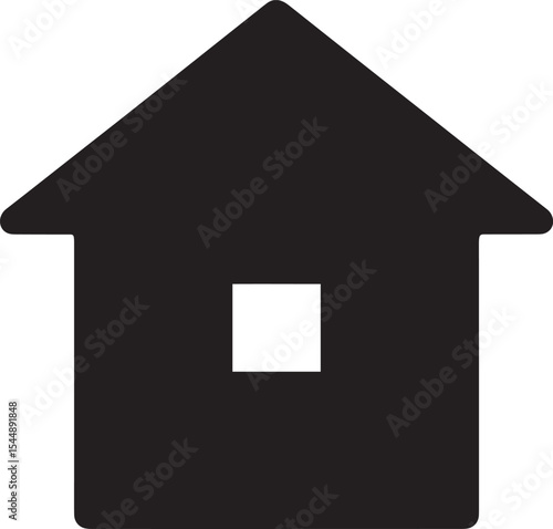 Simple House Icon Minimalist Home Symbol Illustration
