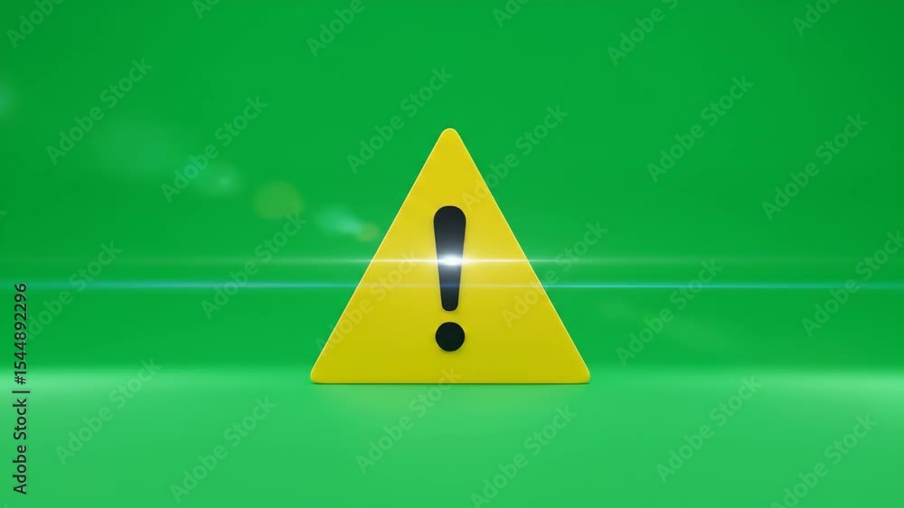 Attention Required: A 3D Render of a Yellow Warning Triangle with an ...