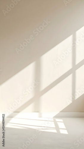 Sunlight and Shadows on a Beige Wall