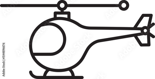 Sleek Modern Helicopter Design Line Art Illustration