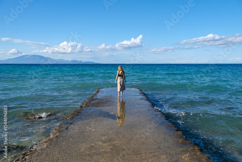 Young woman and the ocean