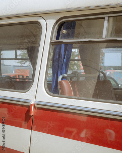 Old vintage bus window
