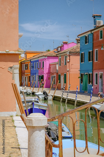 Colorful buildings in Burano, Venice Italy