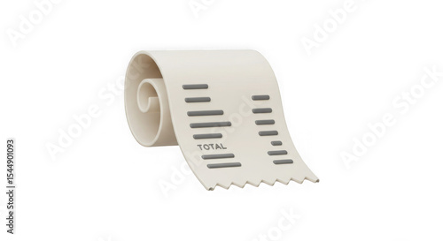 Rolled Receipt:  A 3D Render of a Purchase Record