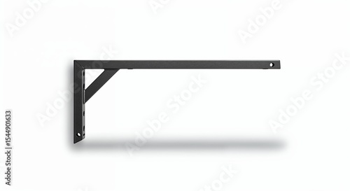 Foto Shelf bracket isolated on white, heavy-duty metal bracket with mounting holes, \