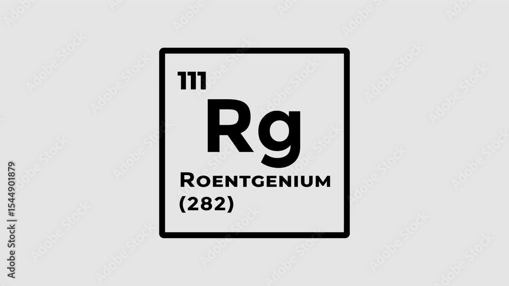 Roentgenium, chemical element of the periodic table graphic animation. Alpha channel. Transparent background motion design. 4K resolution Roentgenium, chemical element of the periodic table graphic animation. Alpha channel. Transparent background motion design. 4K resolution