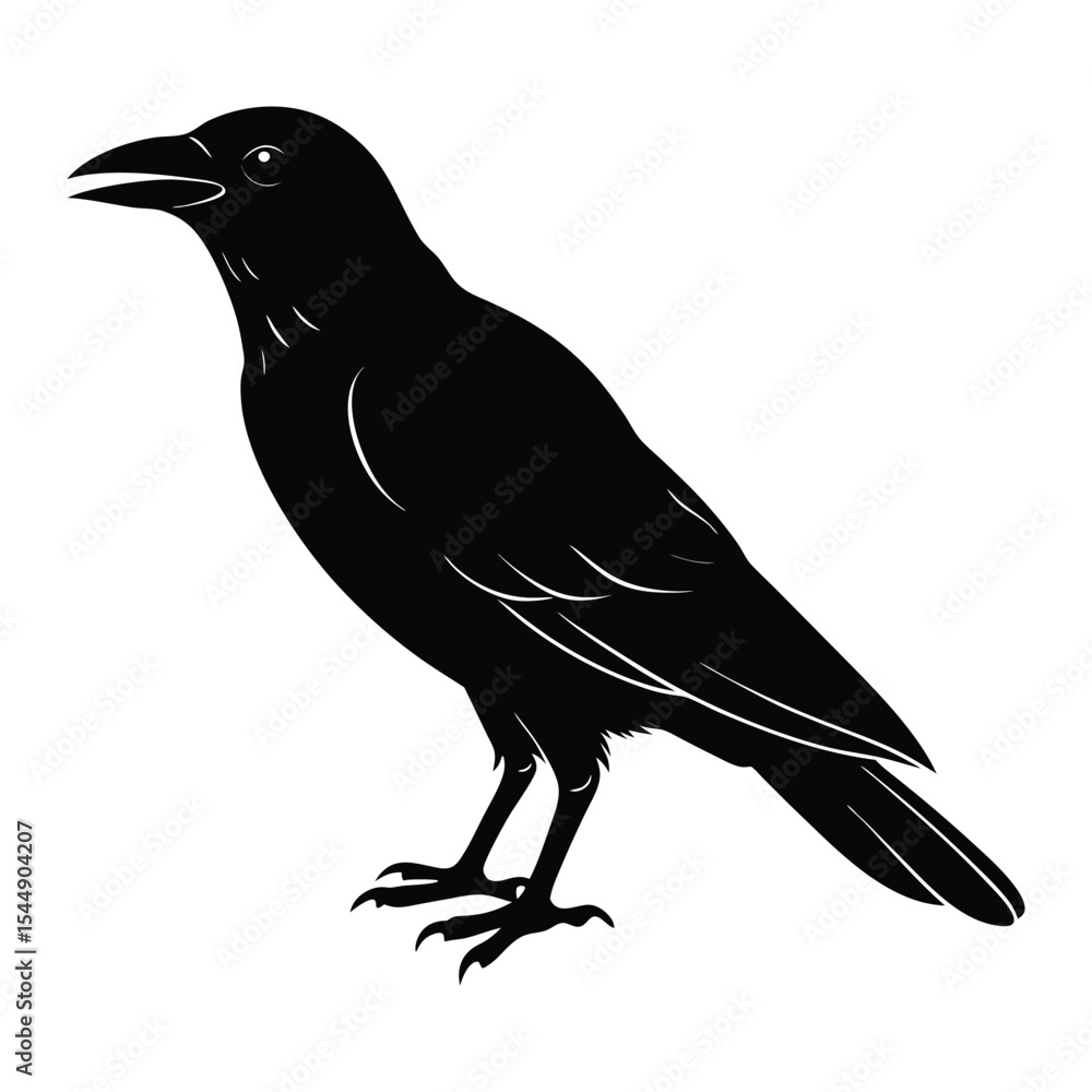 Fototapeta premium Crow silhouette vector art illustration