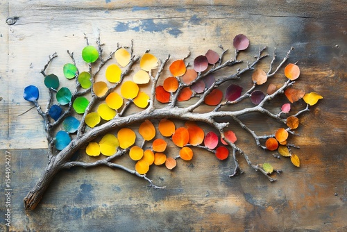 Color Coded Chart on Tree Branch Map Design