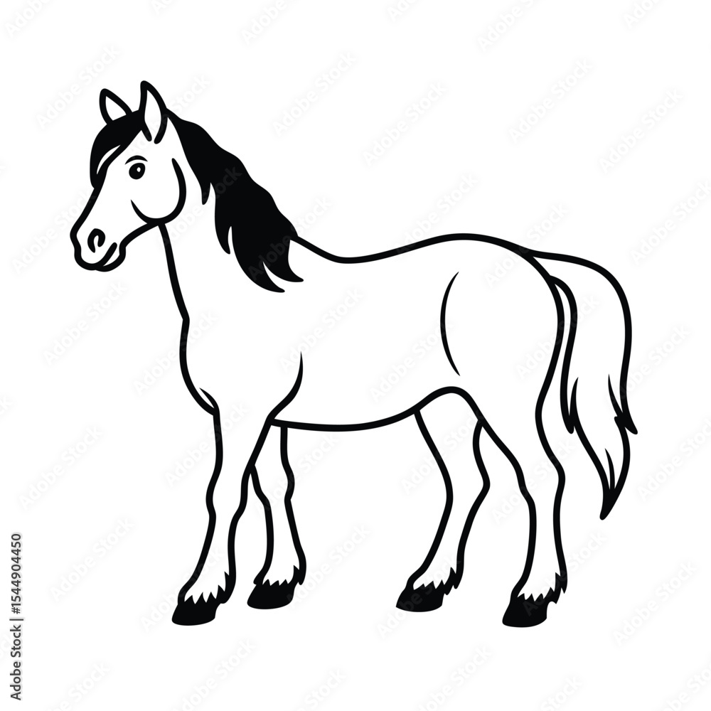 Draft horse line art Draft horse line art