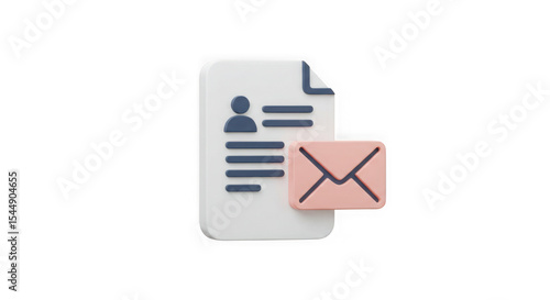 3D Render: Emailing a Resume – Professional Digital Asset