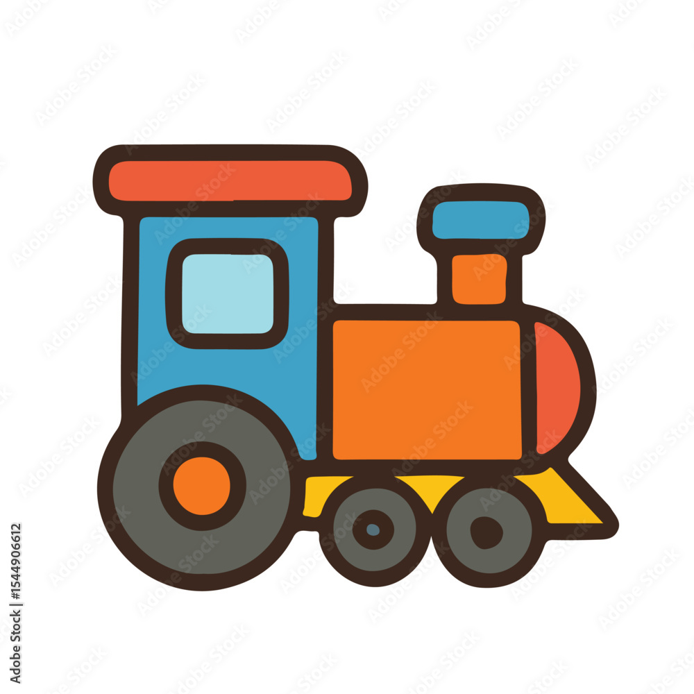 Naklejka premium toy train isolated on white background
