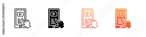Interactive Content Multiple Style Icon Set Collection 