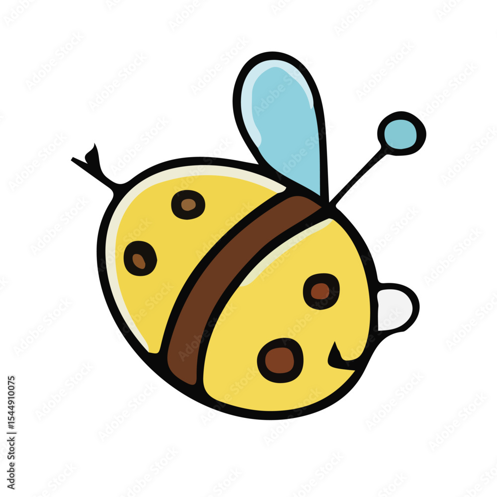 Obraz premium Cute red ladybug insect vector illustration on a white background