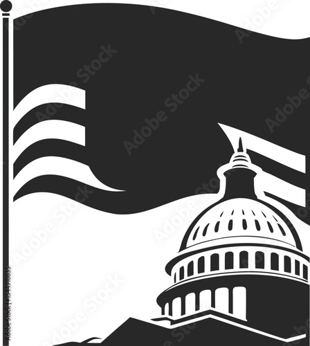 The iconic United States Capitol Building in Washington, DC, a symbol of American democracy, showcases striking architecture with its prominent dome under the sky