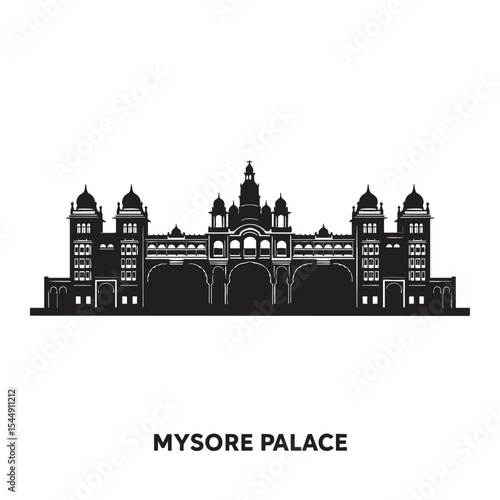 Silhouette of the majestic Mysore Palace a landmark and tourist attraction