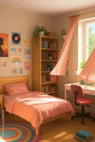 interior of a  little girl bedroom