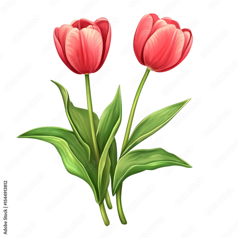 Pink tulips vibrant green leaves colorful striped background floral design Pink tulips vibrant green leaves colorful striped background floral design