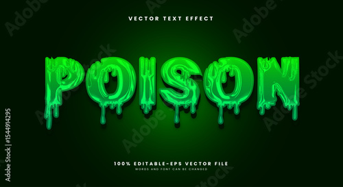 Liquid Poison Chrome Style 3d editable text effect template