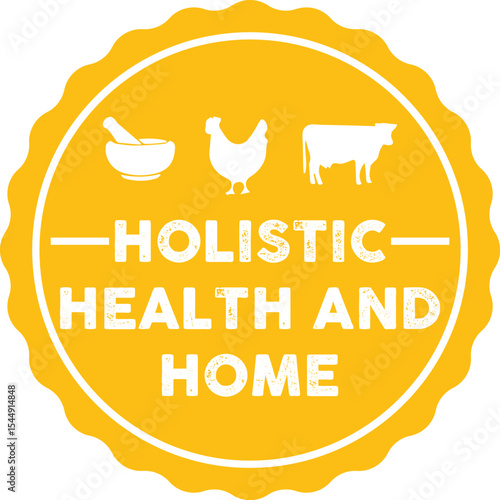 “Holistic Health & Home: Nourishing Life Naturally”

It highlights the balance of wellness, food, and comfort conveyed by the bowl, chicken, and cow—grounded in a simple, trustworthy aesthetic.