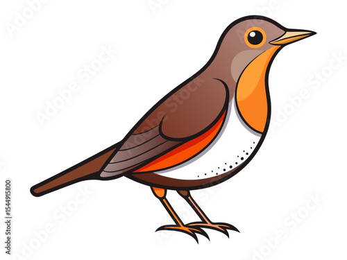 Thrush Illustration Simple Vector Drawing