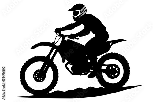 Motocross Rider on Dirt Bike Illustration