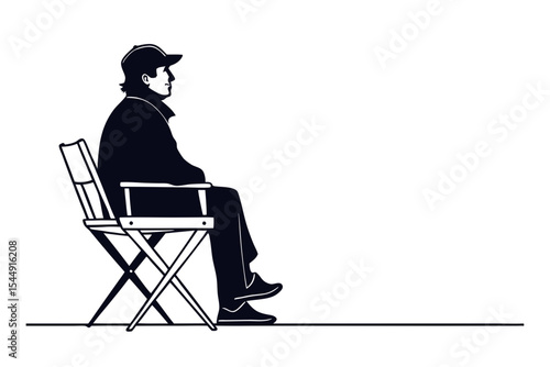 Director Pose Minimalist Man on Chair
