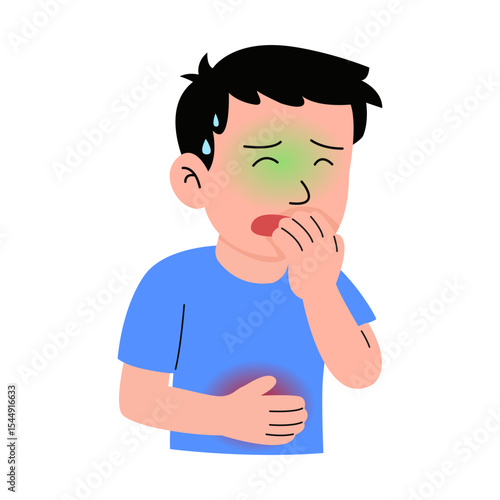 Cartoon of appendicitis symptoms