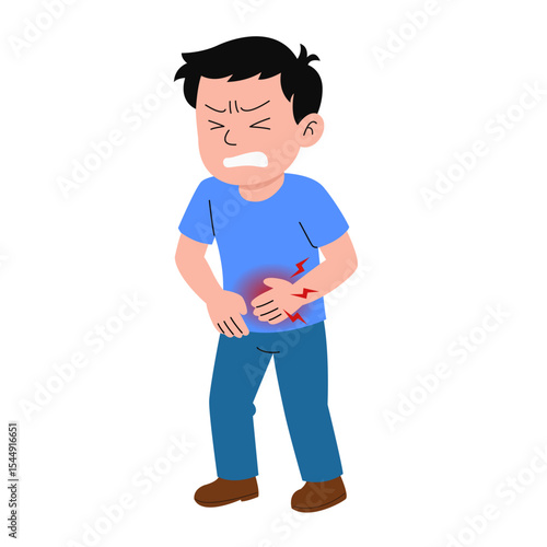 Cartoon of appendicitis symptoms