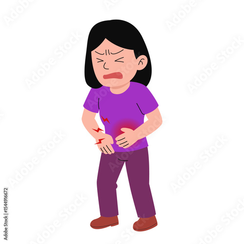 Cartoon of appendicitis symptoms
