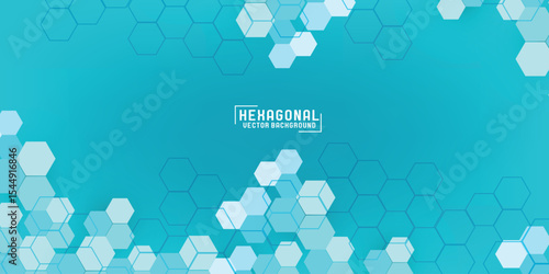 Abstract Geometric hexagon shape and lines with science concept