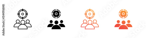 Target Audience Multiple Style Icon Set Collection 