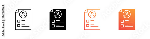 Profile Multiple Style Icon Set Collection 